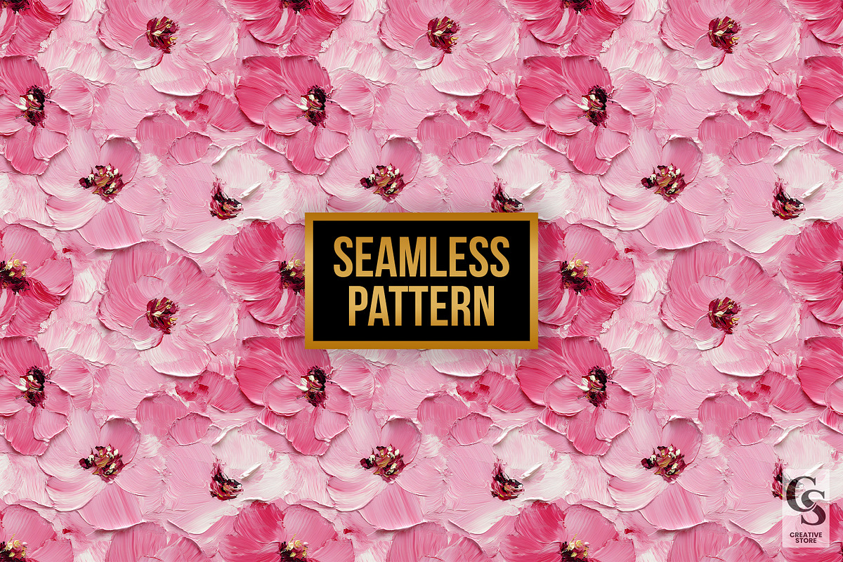 Pink Abstract Painted Flowers Papers, a Pattern Graphic by Creative Store (Photo 3 of 5)