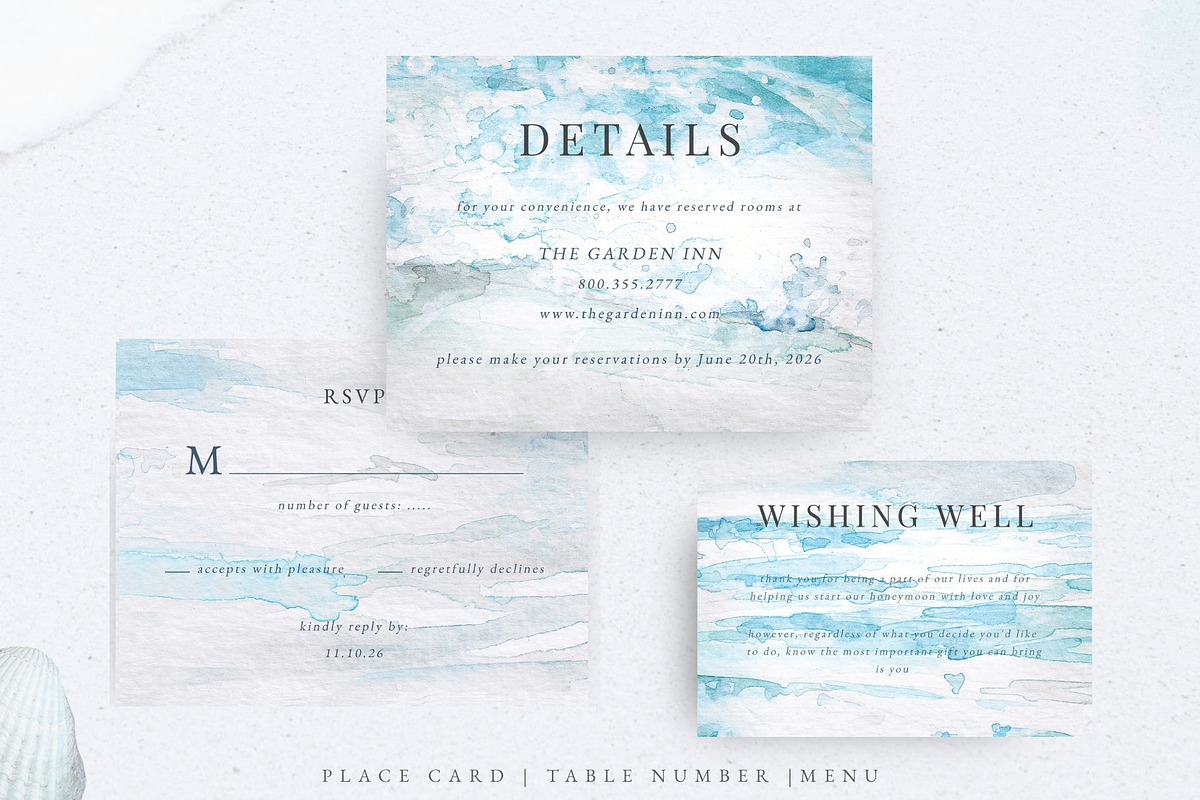 Cloudy Seascape Wedding Set preview 4