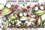 Whimsical Spring Frog Clipart, an Illustration by OK Design (Thumbnail 1 of 6)
