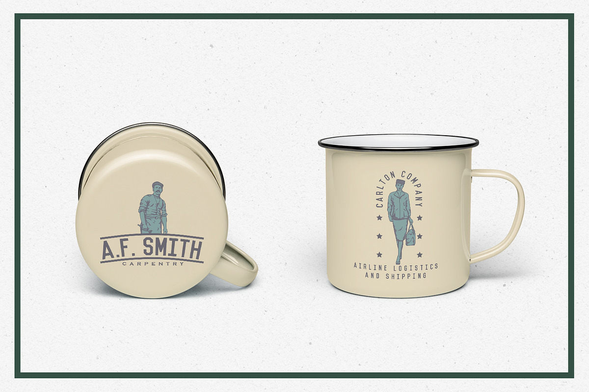 Vintage People Logos, a Branding & Logo Template by Justin Achammer (Photo 5 of 9)