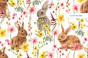 CUTE BUNNIES & florals, a Pattern Graphic by HannaStudio (Thumbnail 5 of 9)