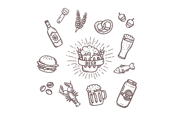 Beer Icons Hang Drawn
