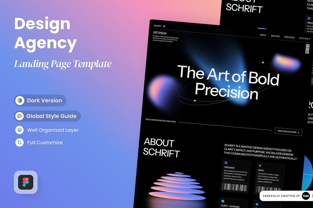 Schrift - Design Agency Landing Page, a Landing Page Template by SLAB! Design (Photo 1 of 4)