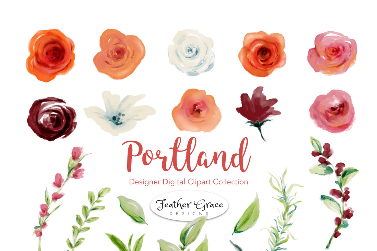 Watercolor Flowers-Pink Roses, an Illustration by Feather Grace Designs (Photo 5 of 6)