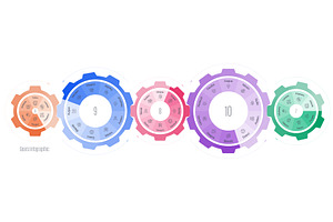 Gears diagram template with 8, an Illustration by RevelStockart