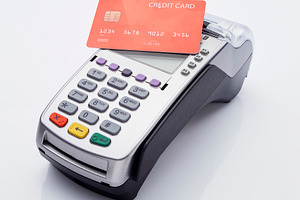 Red Credit card and pos terminal