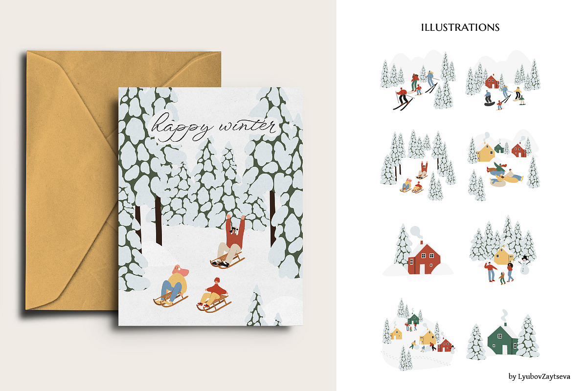 Winter season clipart, a Seasonal Illustration by LyubovZaytseva (Photo 7 of 15)
