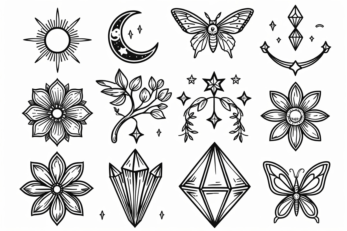 Celestial Boho Magic Line Art Bundle, an Illustration by abu67222 (Photo 2 of 7)