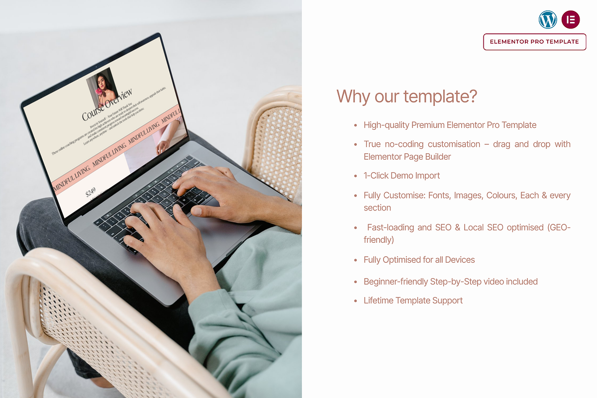 Coach & Wellness WordPress Template, a WordPress Template by Web Template Market (Photo 3 of 9)