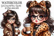 Girl Clipart, Leopard Bow Clip Art,, an Illustration by Rose Art (Thumbnail 1 of 4)