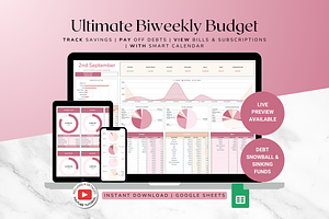 Ultimate Biweekly Budget - Red, a Templates & Theme by The Creative Plans co