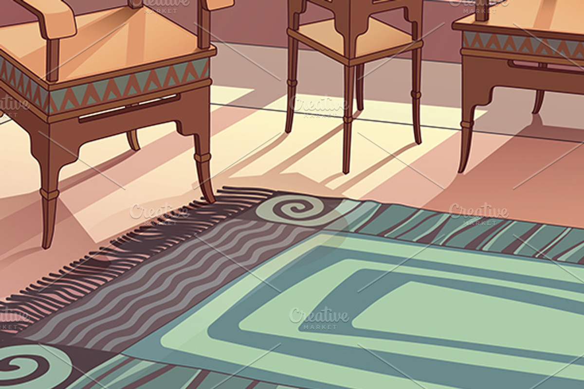 Light Living Room in Oriental Style, a Decorative Illustration by LEKS illustrations (Photo 4 of 5)