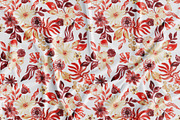 Watercolor Autumn Floral Pattern, a Pattern Graphic by SirenaArt (Thumbnail 4 of 12)