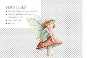 Watercolor Pink Fairy Clipart Bundle, an Illustration by MockupWizard (Thumbnail 5 of 6)
