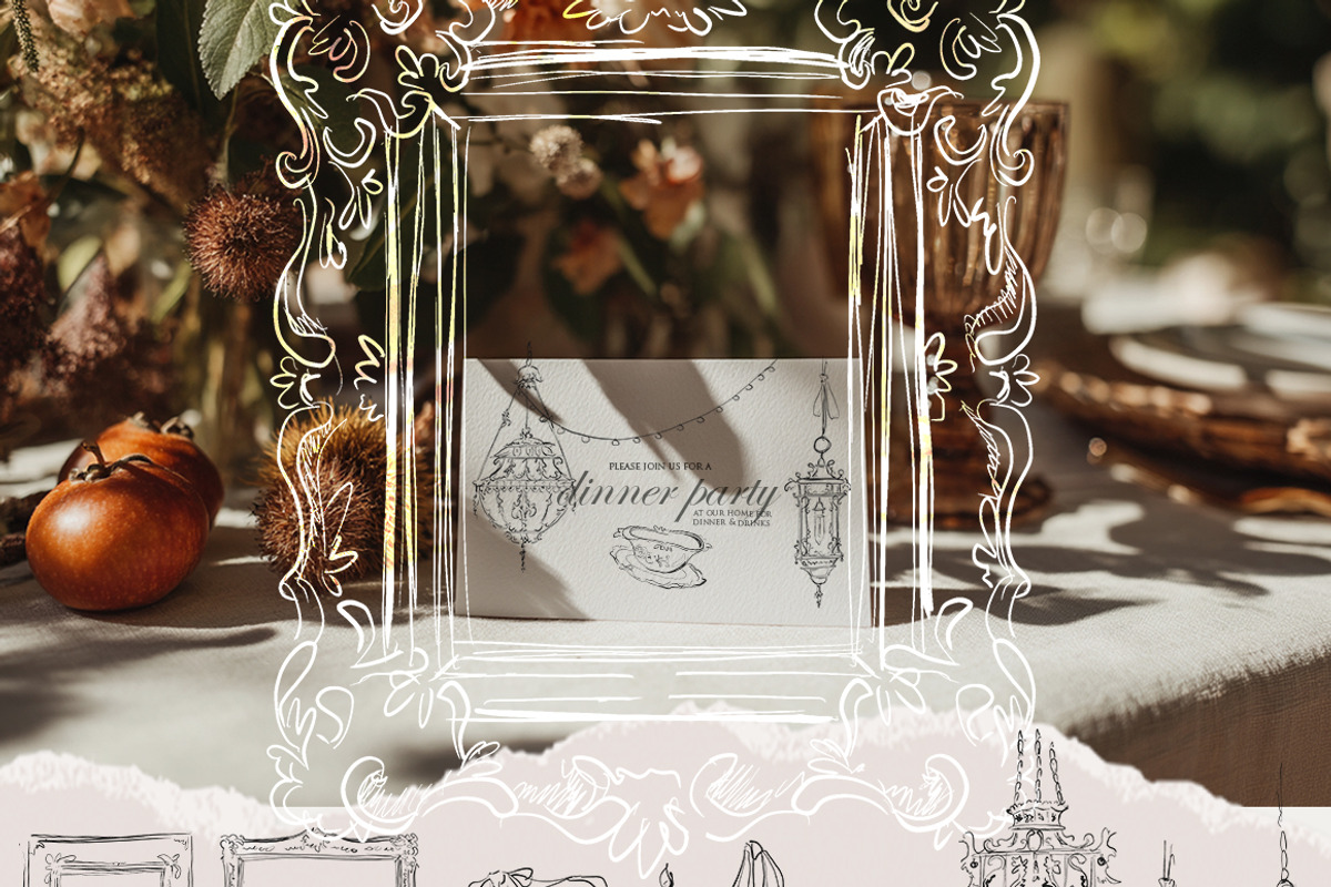 Vintage cottagecore line collection, a Decorative Illustration by 60secondsArt (Photo 5 of 11)