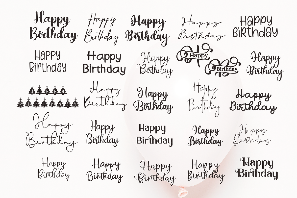 Birthday greeting templates, a Branding & Logo Template by BearyType Studio (Photo 6 of 12)