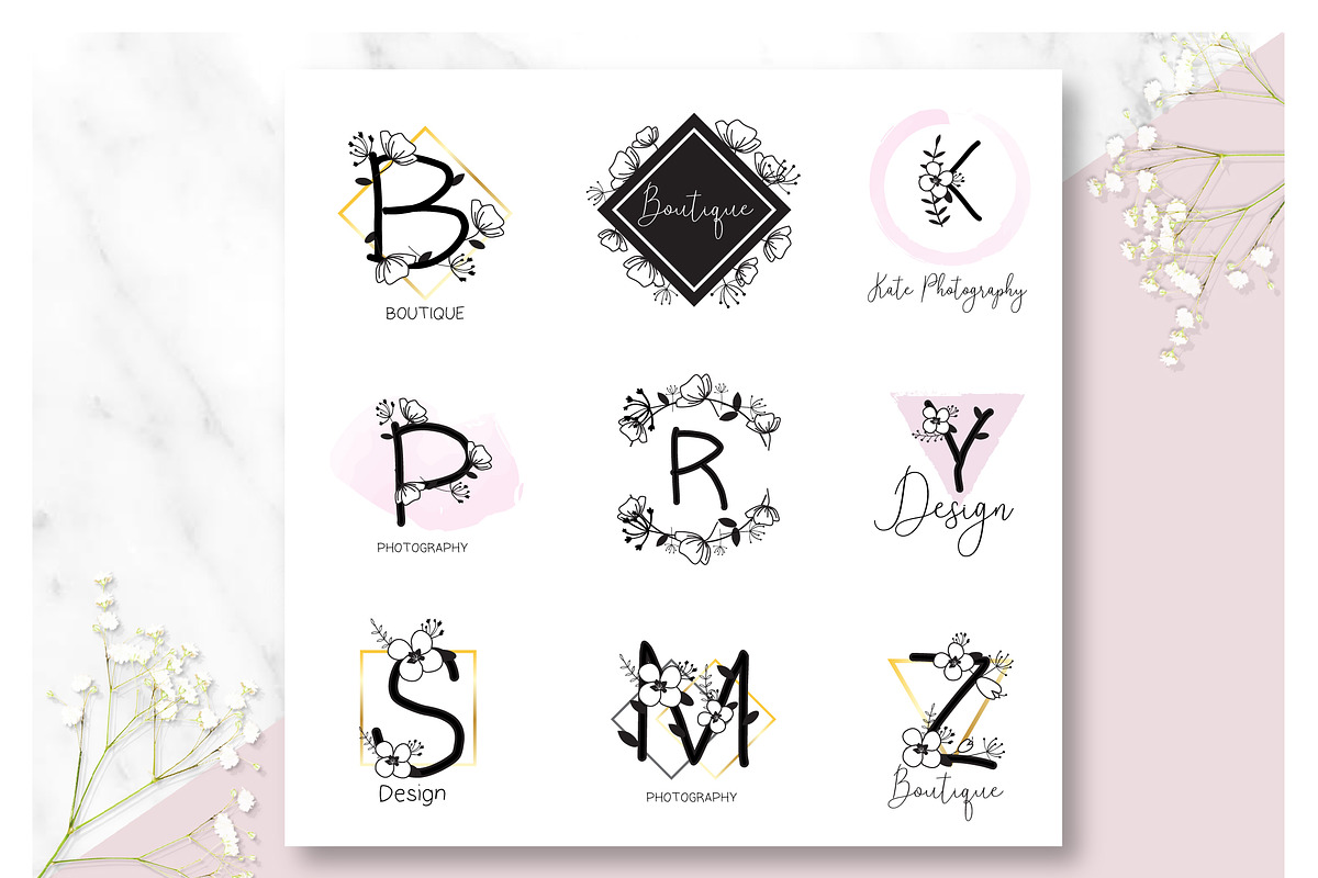 Floral Alphabet & Logos, a Branding & Logo Template by garu1987 (Photo 2 of 3)