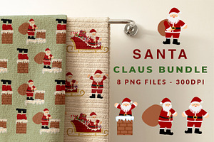 Christmas Santa Claus Clipart Bundle, a Seasonal Illustration by animatizmagix
