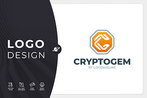 Cryptogem - Letter C Logo Template