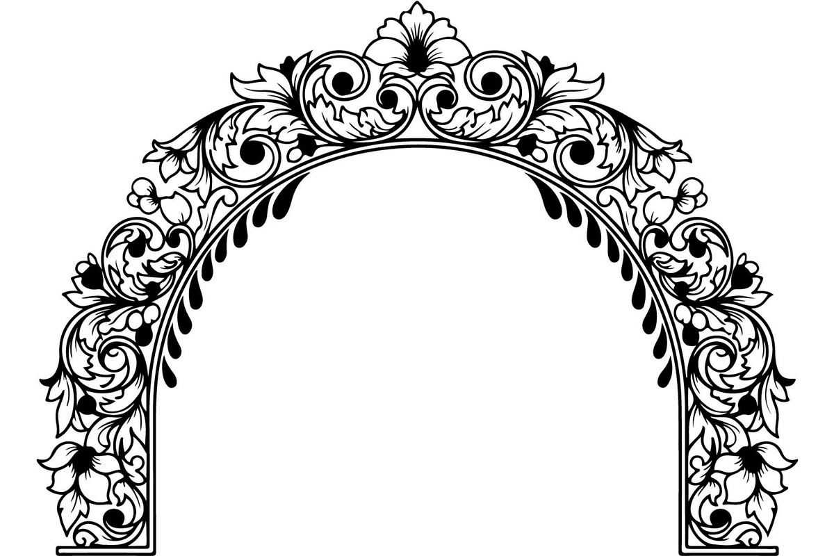 Vintage Ornamental Arch Frame Vector, a Decorative Illustration by Designer_Momina (Photo 9 of 21)
