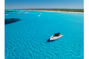 Luxury yacht in crystal clear, a Nature Photo by den-belitsky
