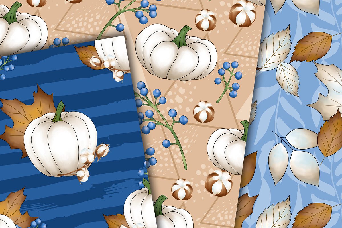 Autumn pumpkins, a Pattern Graphic by DarinaDigital (Photo 3 of 6)