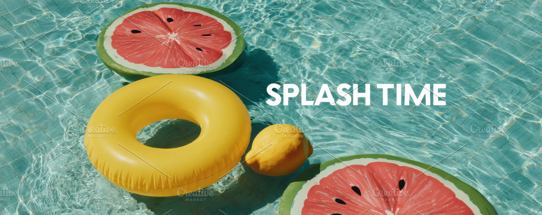 Poolside summer items SPLASH TIME, a Holiday Photo by Virgo Studio