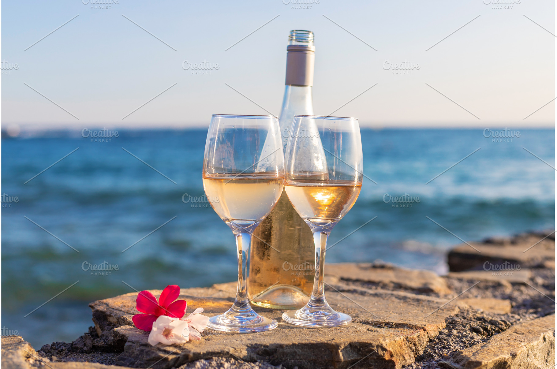 Wine on the seashore. Selective, a Food & Drink Photo by yanadjana