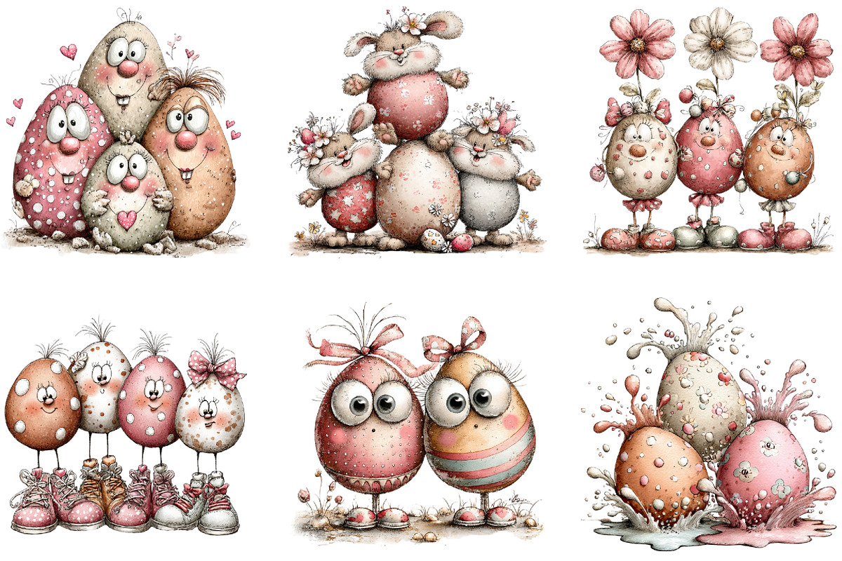 Watercolor Easter Kids Clipart, an Illustration by CraftArtStudio (Photo 3 of 6)