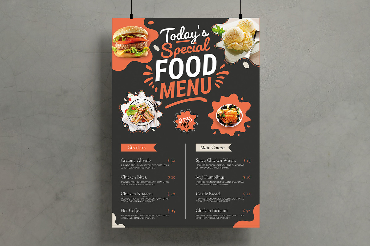 Special Food Menu Template, a Flyer Template by MightyDesign (Photo 1 of 6)
