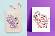 Wisconsin Illustrations Patterns Set, an Illustration by BeesDesign (Thumbnail 2 of 7)