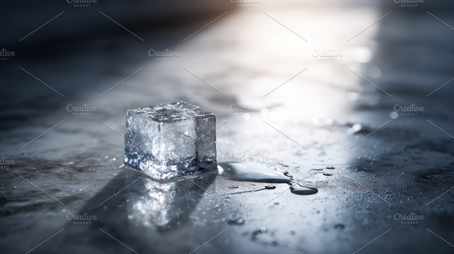 Melted Ice Cube on Marble, a Food & Drink Photo by Virgo Studio