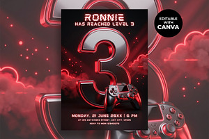 3rd Birthday Canva Invitation, an Invitation Template by M9 Design