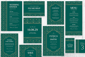 Art Deco Wedding Invitation Template, an Invitation Template by BrandPacks