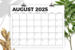 2025 8.5 X 11 Inch Calendar Template