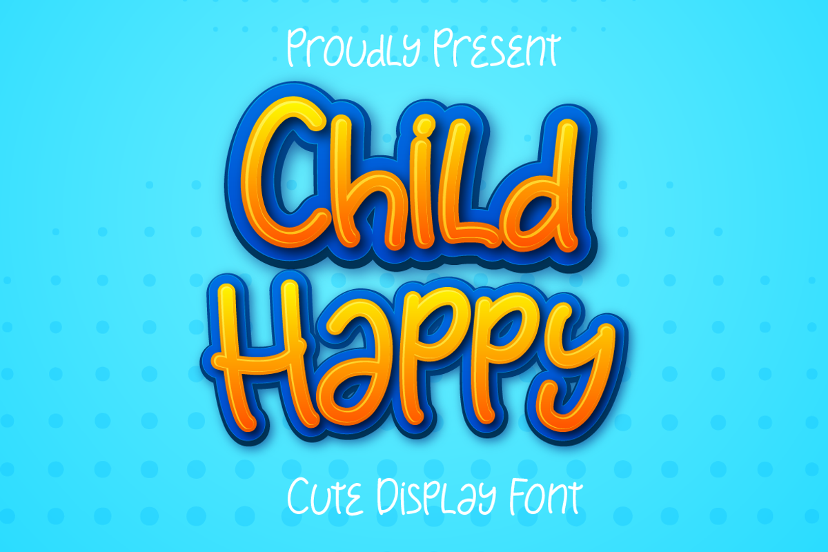 Child Happy Display Font Kids, a Script Font by MC Creative (Photo 1 of 7)
