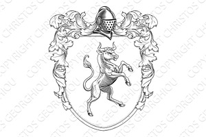 Bull Heraldry Coat of Arms Heraldic, an Animal Illustration by Christos Georghiou