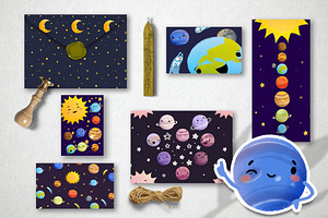 Solar System. Cute Planets Clipart