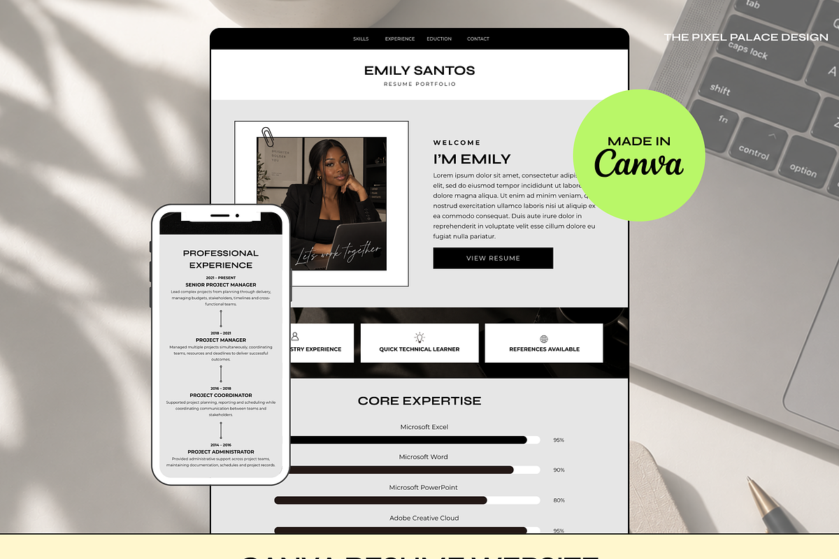 Resume Website Template Simplistic, a Landing Page Template by The Pixel Palace (Photo 1 of 6)