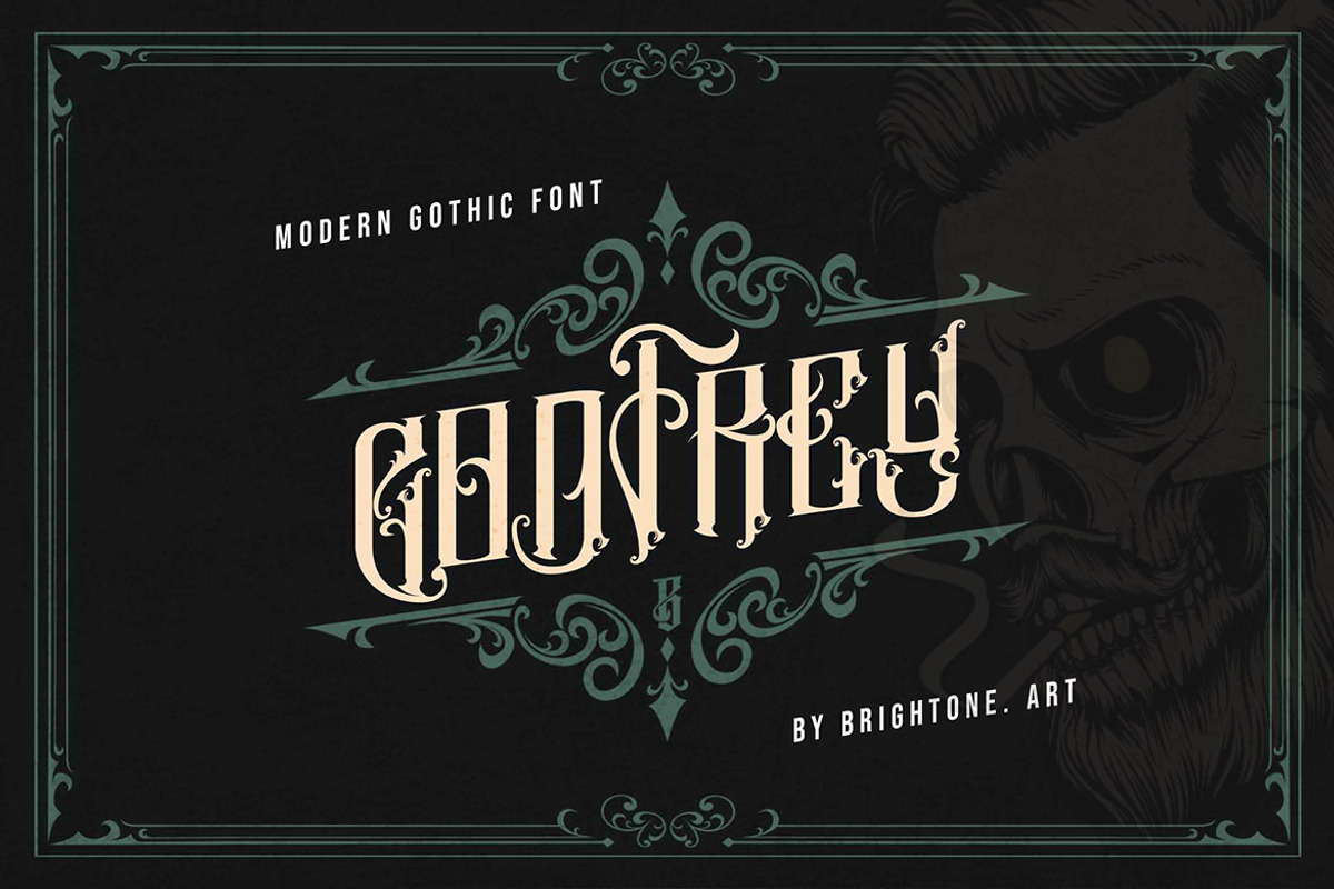 Godfrey - Classic Blackletter, a Blackletter Font by Brightone (Photo 1 of 9)