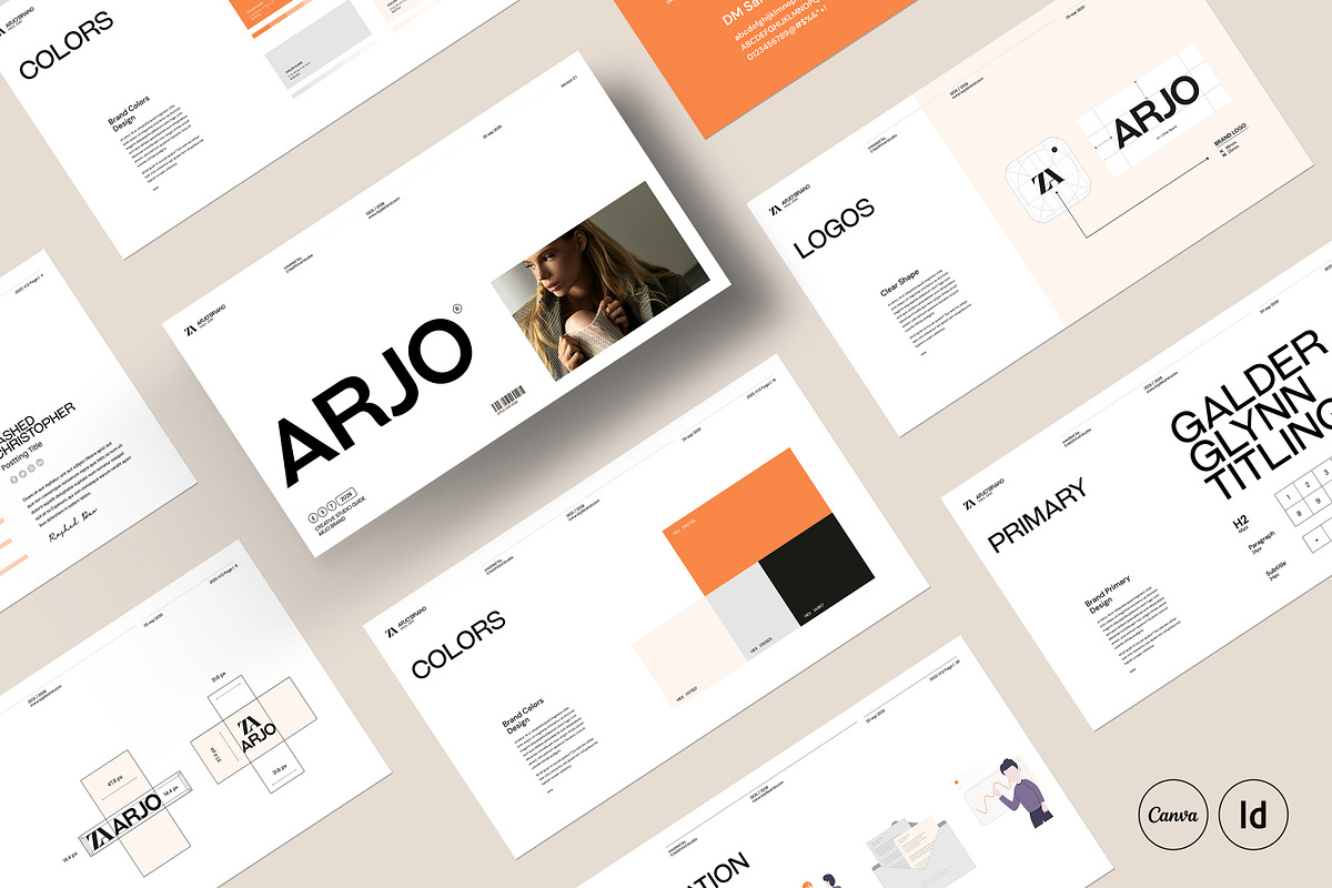 ARJO | Brand Guidelines Canva, a Presentation Template by creathrivestudio (Photo 1 of 13)