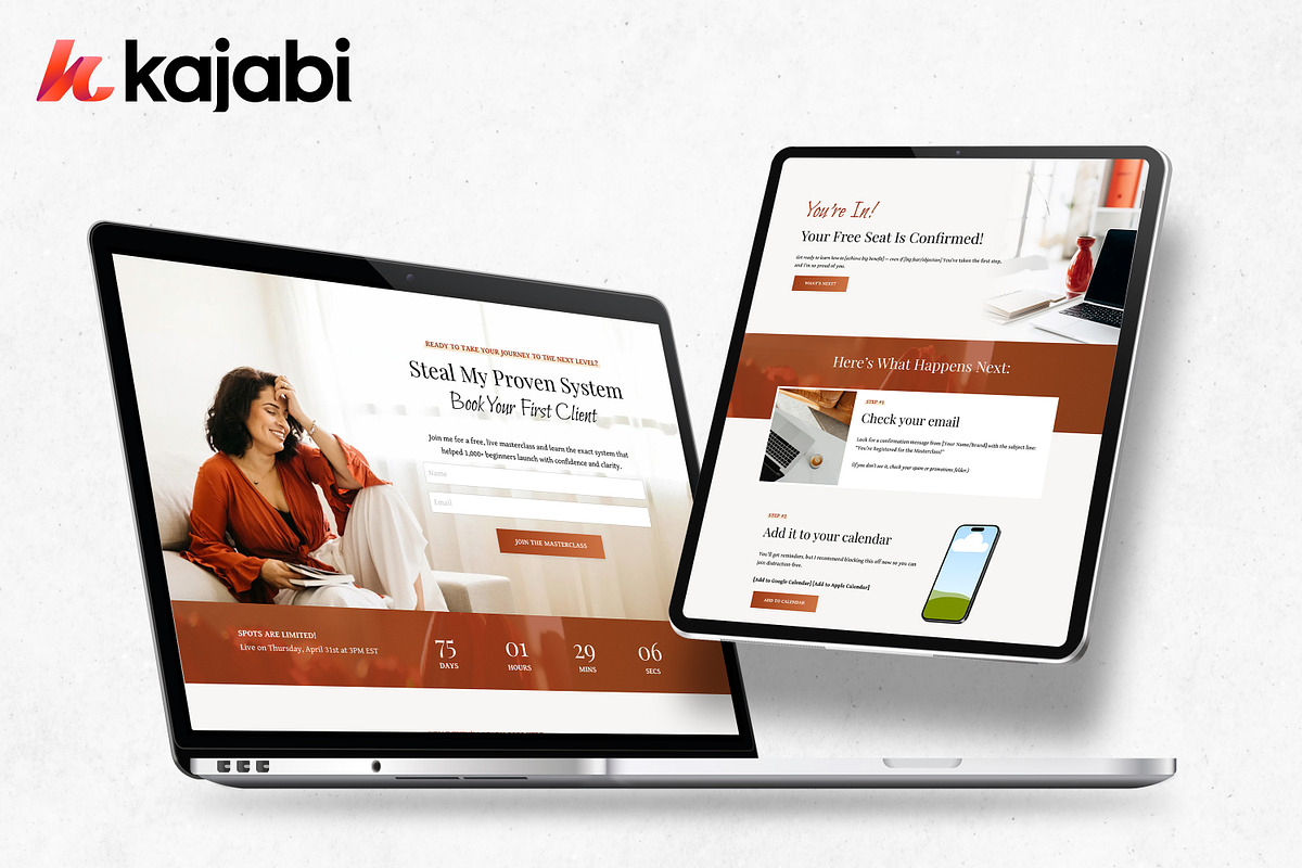 Kajabi Masterclass Template, a Landing Page Template by Altenne | Kajabi Designer (Photo 4 of 7)