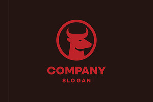 Bull Head Horned Circle Logo, a Branding & Logo Template by ika trisiana
