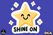 Funny,Shine On Sticker PNG, an Illustration by DreamCafeArt (Thumbnail 1 of 7)