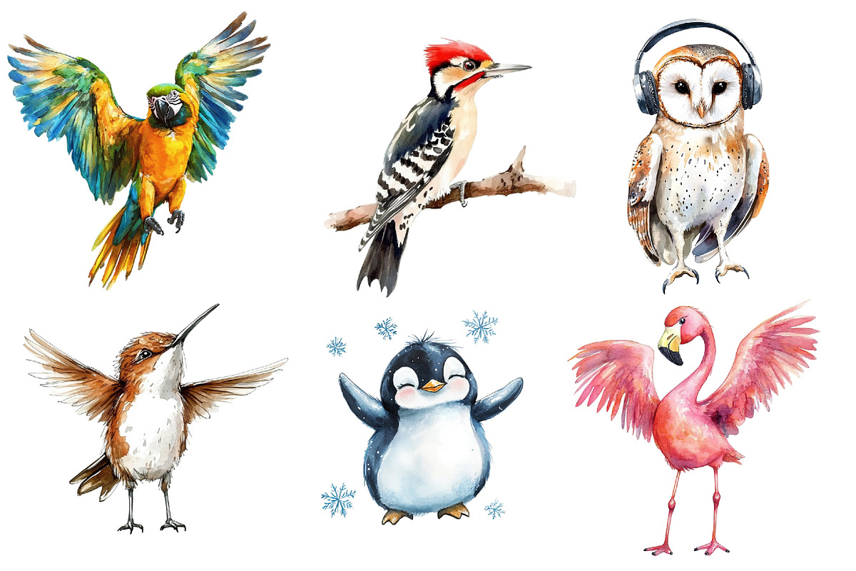 Watercolor bird Sublimation, an Illustration by Designworld (Photo 4 of 6)