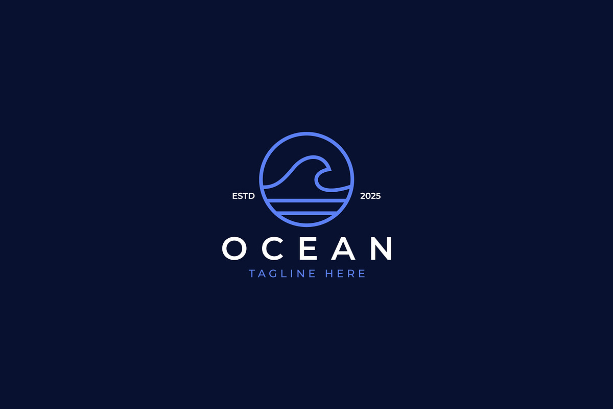 Minimalist Ocean Wave Logo Badge, a Branding & Logo Template by Signatoro (Photo 3 of 3)