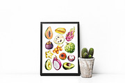 Tropical Fruits, Watercolor, an Illustration by Olga Olmix (Thumbnail 3 of 4)