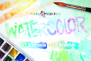 Vector Watercolor Brushes & Symbols, a Brush Add-On by PixelMoshpit (Thumbnail 1 of 3)