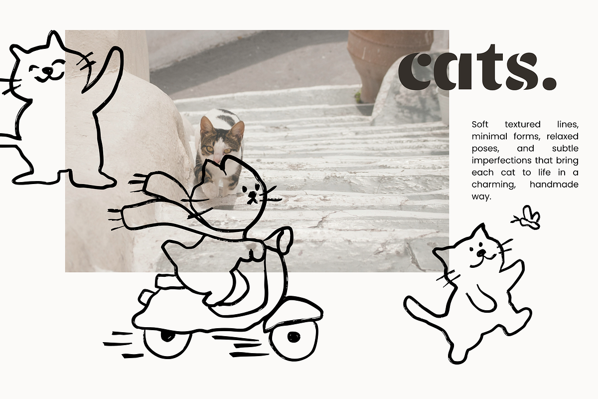 CATS: Naive Vector Cat Illustrations, an Animal Illustration by Veyla (Photo 4 of 11)