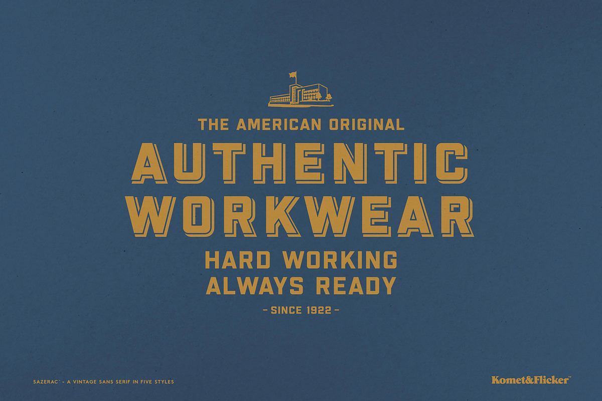 SAZERAC – A Bold Vintage Style Font, a Sans Serif Font by Komet & Flicker (Photo 9 of 15)